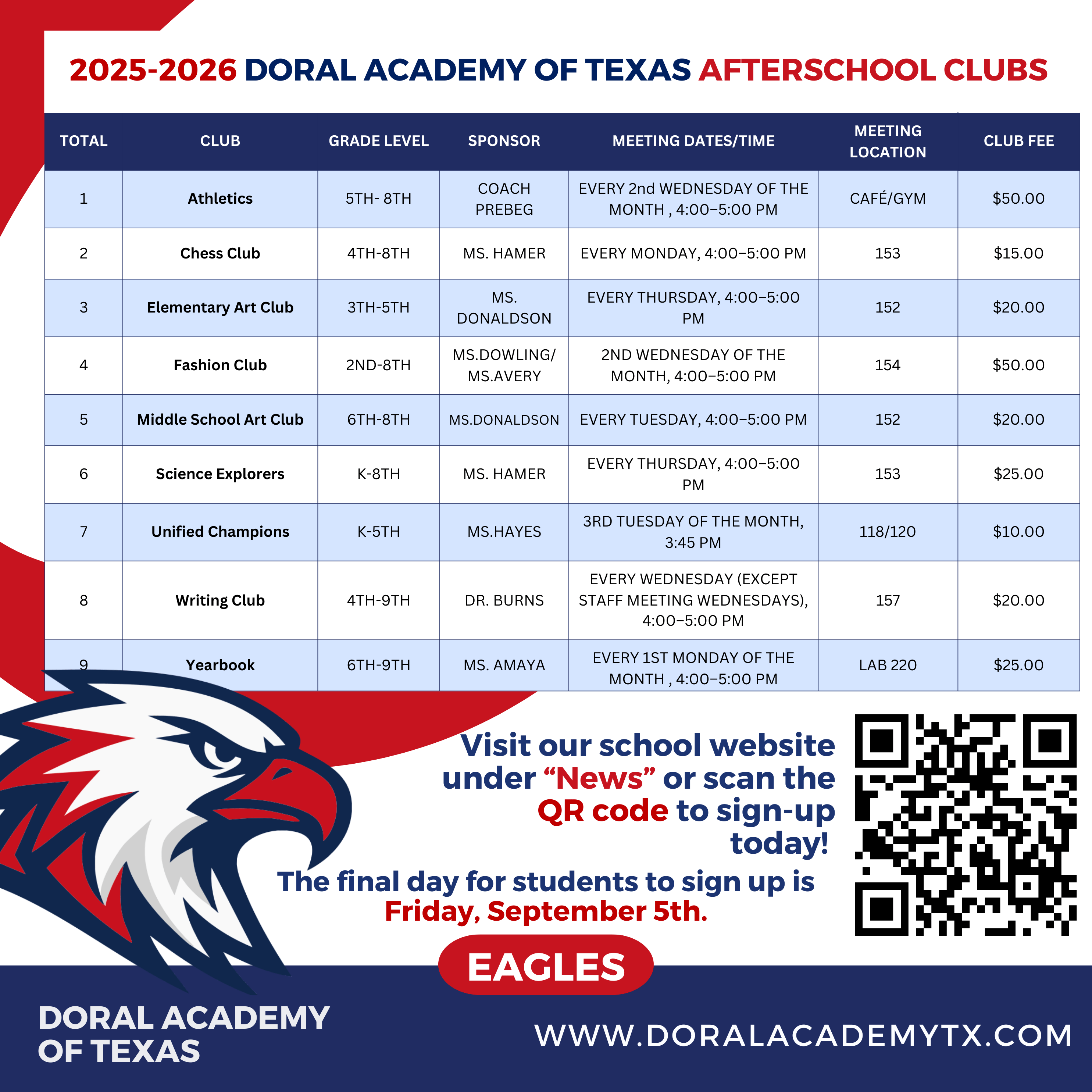 News 2025 2026 Afterschool Clubs Sign Up Now Doral Academy TX Clubs 2025 2026 